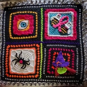 Colorful Halloween Crochet Handmade Blanket